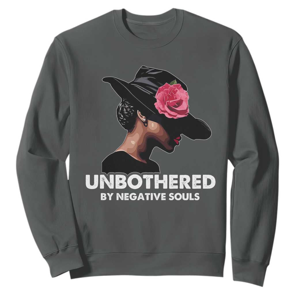 Funny African American Sweatshirt Unbothered By Negative Souls Afro Girl