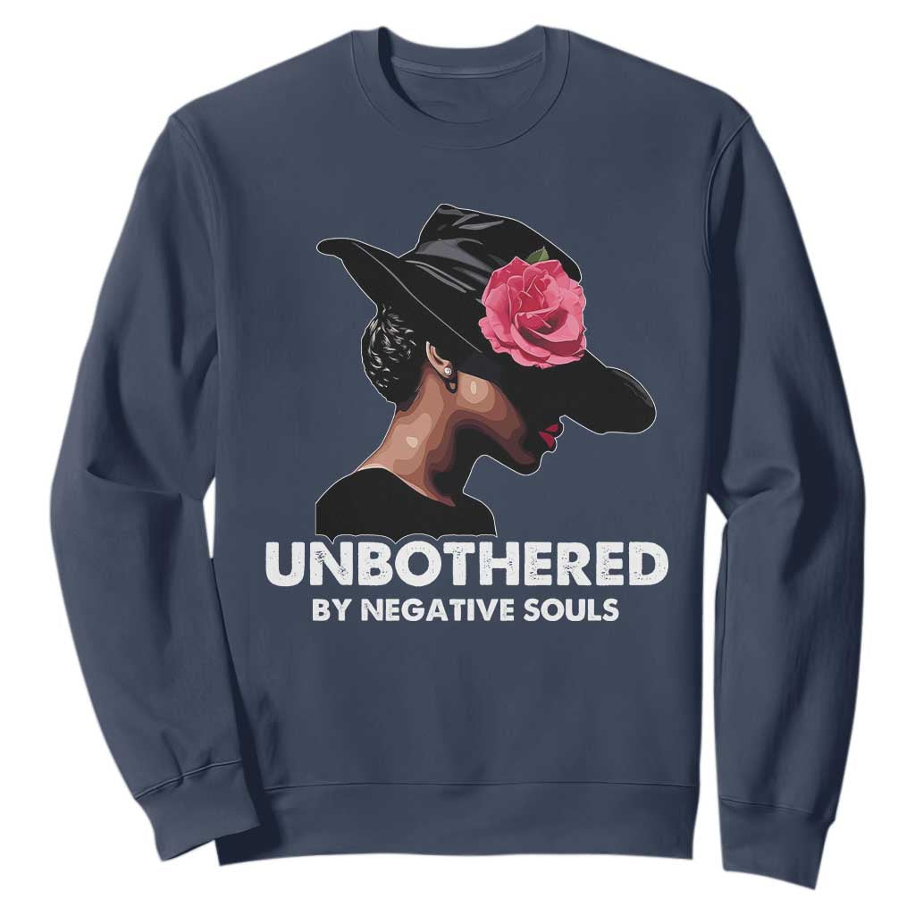 Funny African American Sweatshirt Unbothered By Negative Souls Afro Girl