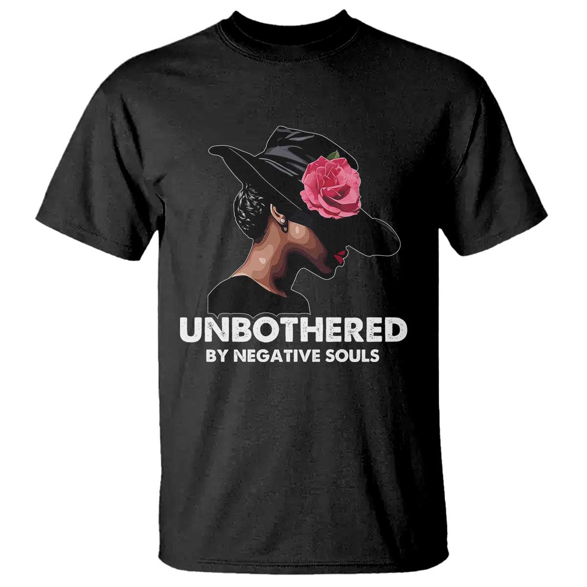 Funny African American T Shirt Unbothered By Negative Souls Afro Girl