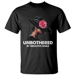 Funny African American T Shirt Unbothered By Negative Souls Afro Girl