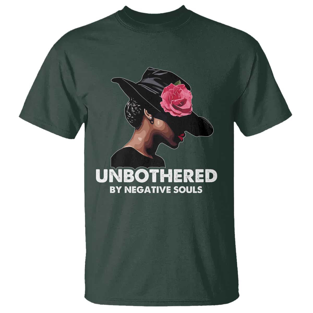 Funny African American T Shirt Unbothered By Negative Souls Afro Girl