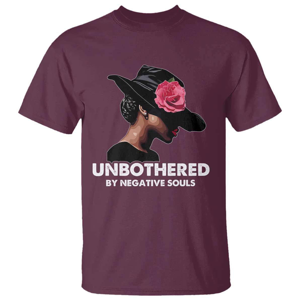 Funny African American T Shirt Unbothered By Negative Souls Afro Girl