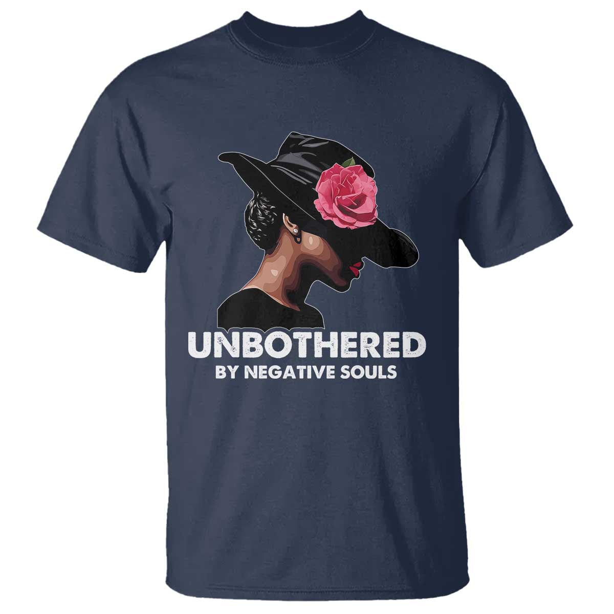 Funny African American T Shirt Unbothered By Negative Souls Afro Girl