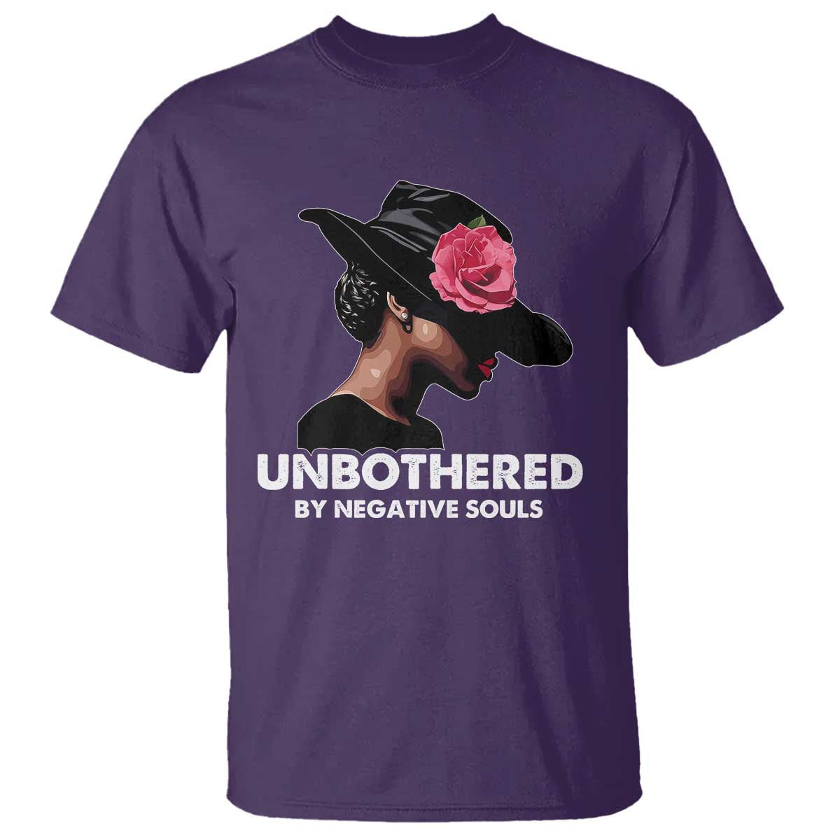Funny African American T Shirt Unbothered By Negative Souls Afro Girl