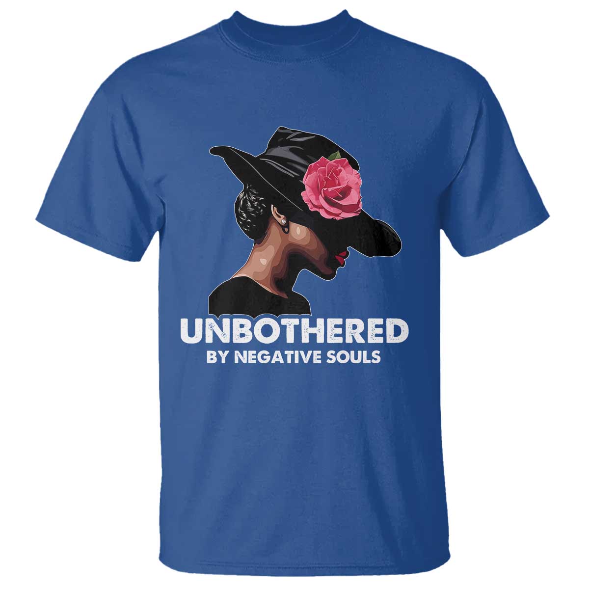 Funny African American T Shirt Unbothered By Negative Souls Afro Girl