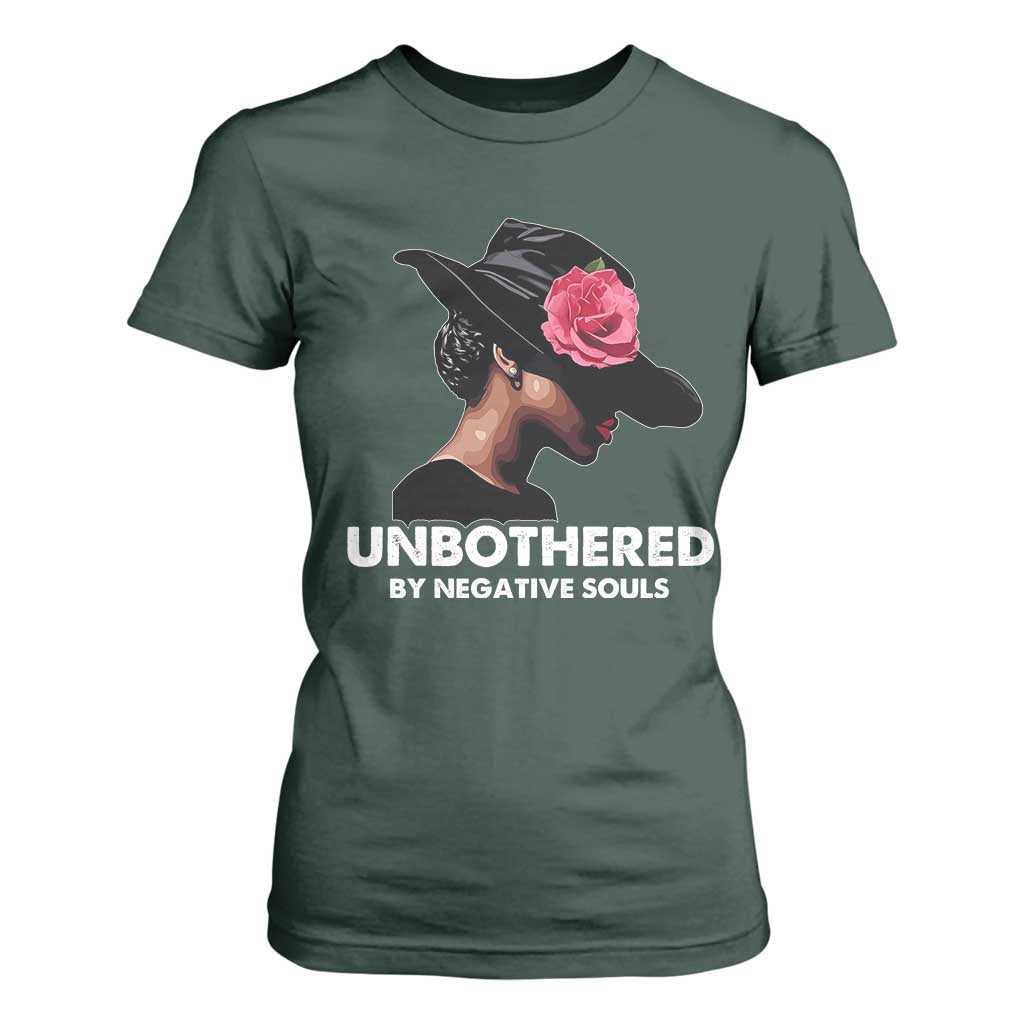 Funny African American T Shirt For Women Unbothered By Negative Souls Afro Girl