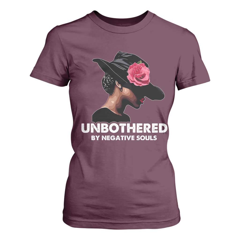 Funny African American T Shirt For Women Unbothered By Negative Souls Afro Girl