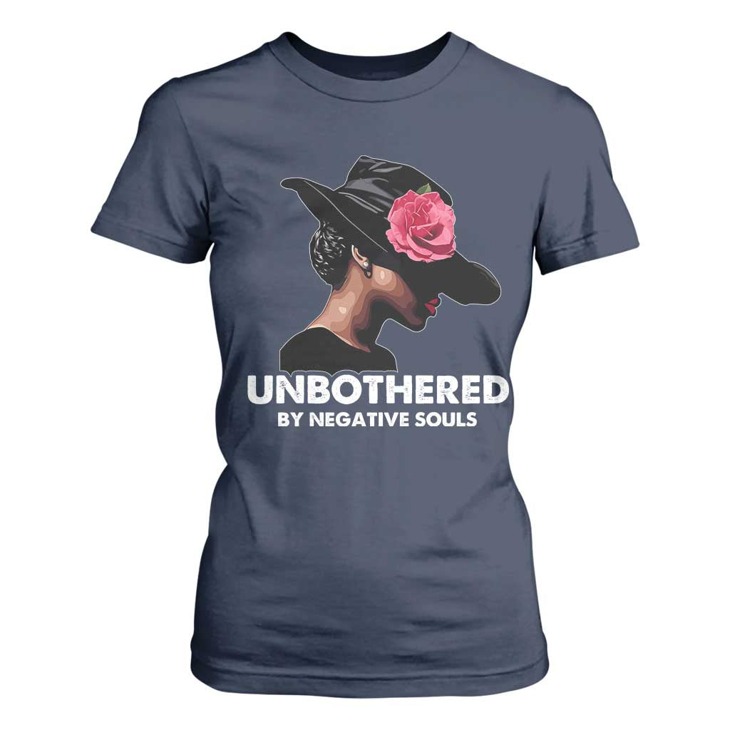 Funny African American T Shirt For Women Unbothered By Negative Souls Afro Girl