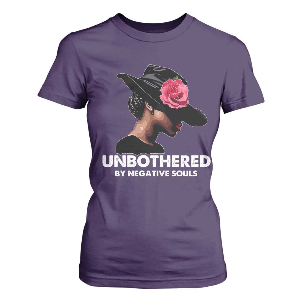 Funny African American T Shirt For Women Unbothered By Negative Souls Afro Girl