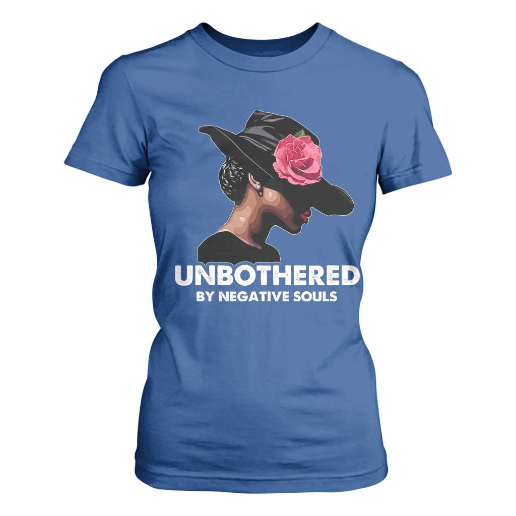 Funny African American T Shirt For Women Unbothered By Negative Souls Afro Girl