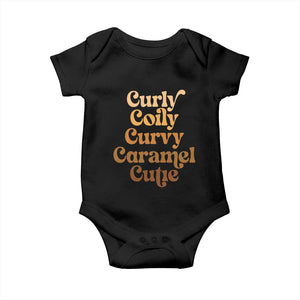 Afro Melanin Black Hair Baby Onesie Curly Coily Curvy Caramel Cutie