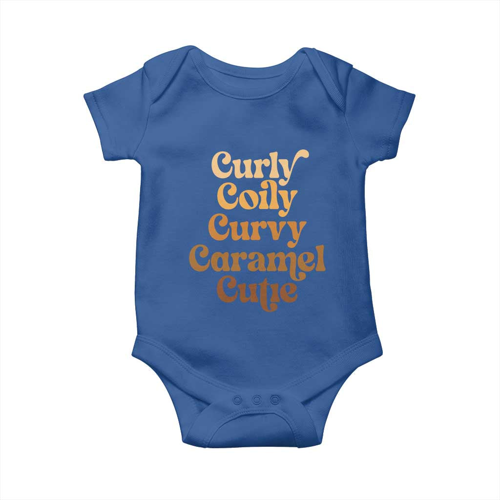 Afro Melanin Black Hair Baby Onesie Curly Coily Curvy Caramel Cutie