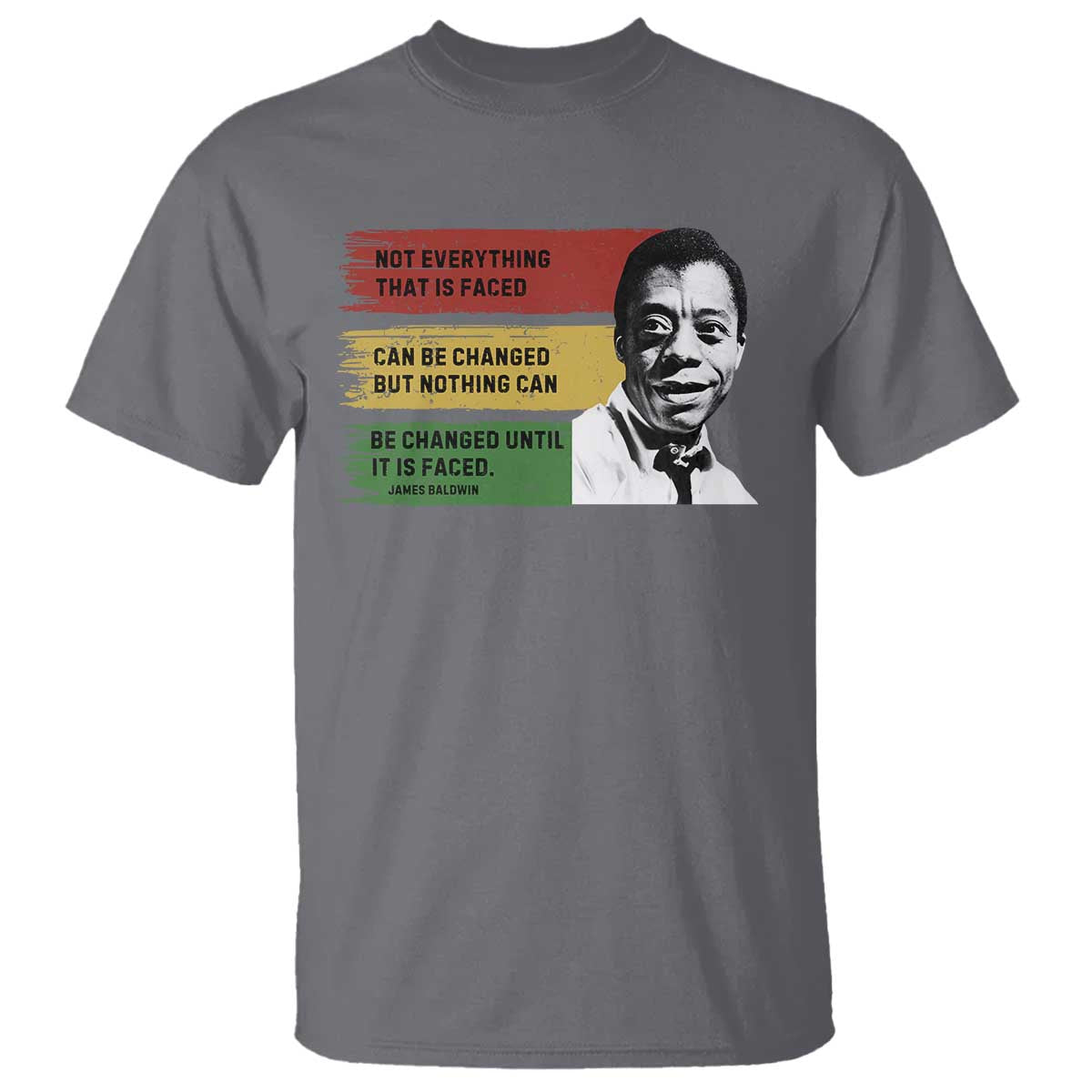 James Baldwin Inspirational Quotes T Shirt Not Everything That Is Faced Can Be Changed But Nothing Can Be Changed Until It Is Faced