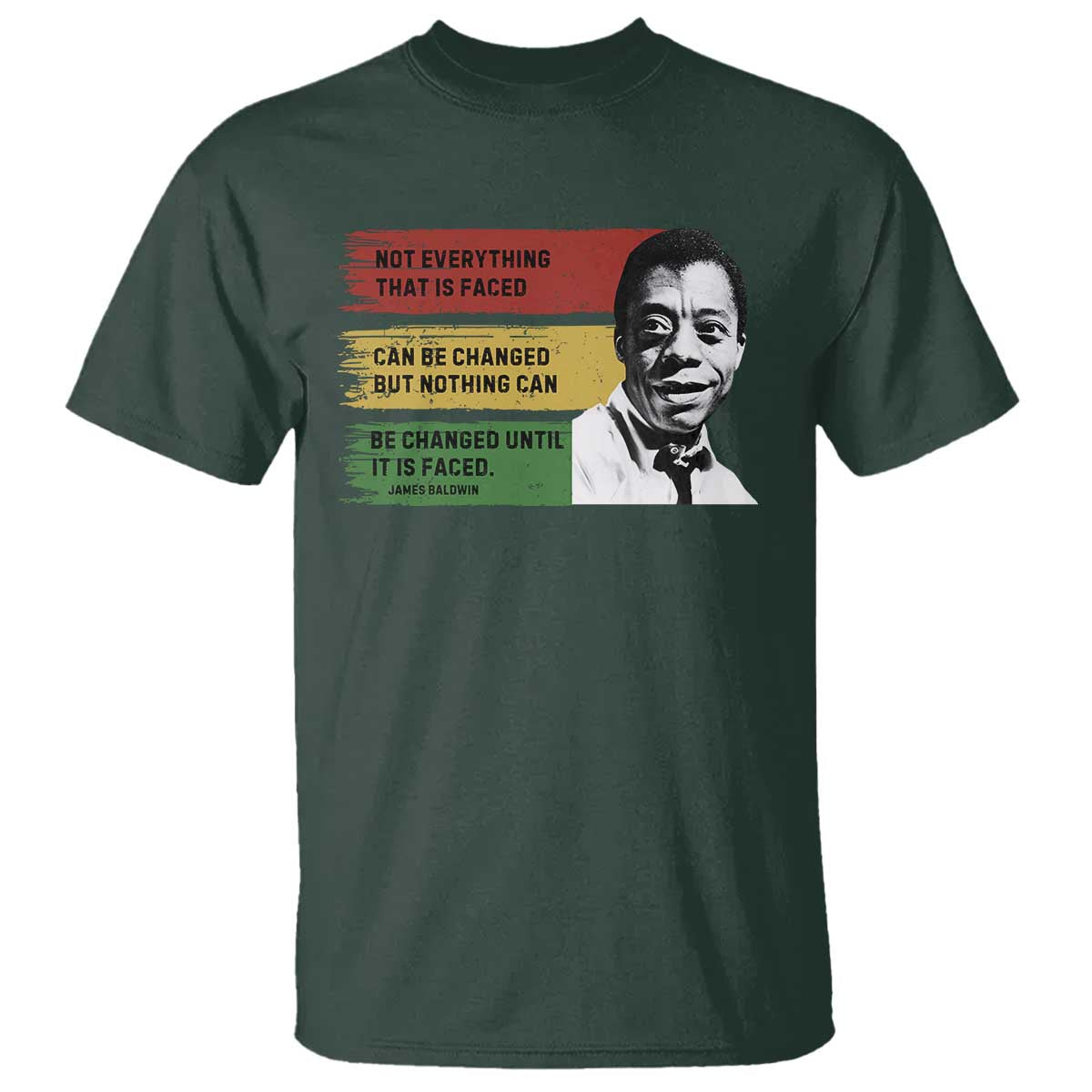 James Baldwin Inspirational Quotes T Shirt Not Everything That Is Faced Can Be Changed But Nothing Can Be Changed Until It Is Faced