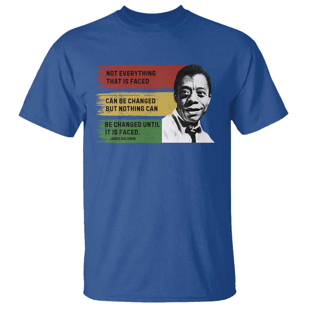 James Baldwin Inspirational Quotes T Shirt Not Everything That Is Faced Can Be Changed But Nothing Can Be Changed Until It Is Faced
