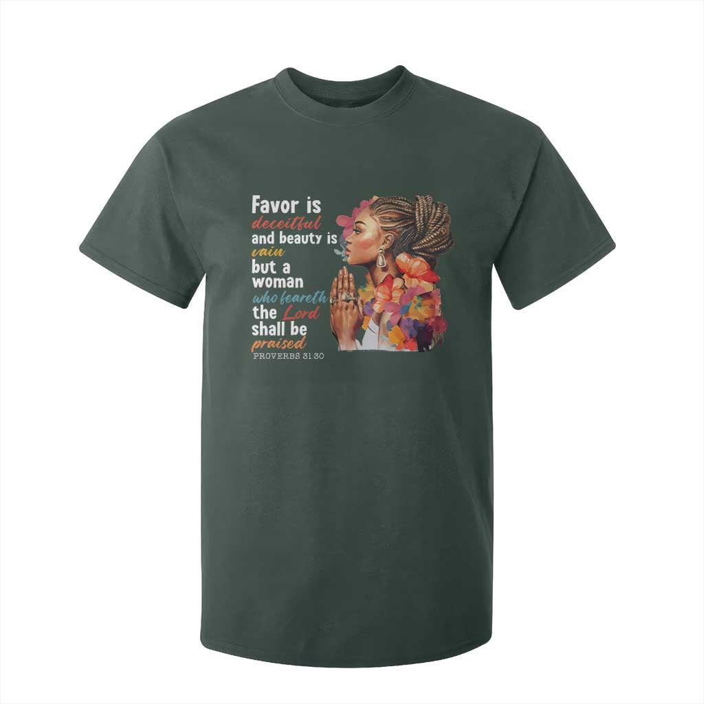 Christian African American T Shirt For Kid Favor Is Deceitful And Beauty Is Vain