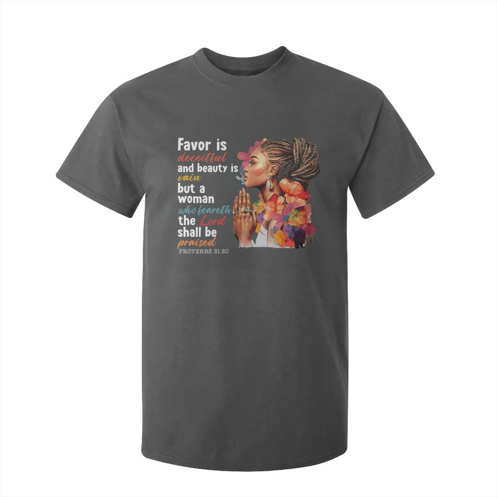 Christian African American T Shirt For Kid Favor Is Deceitful And Beauty Is Vain