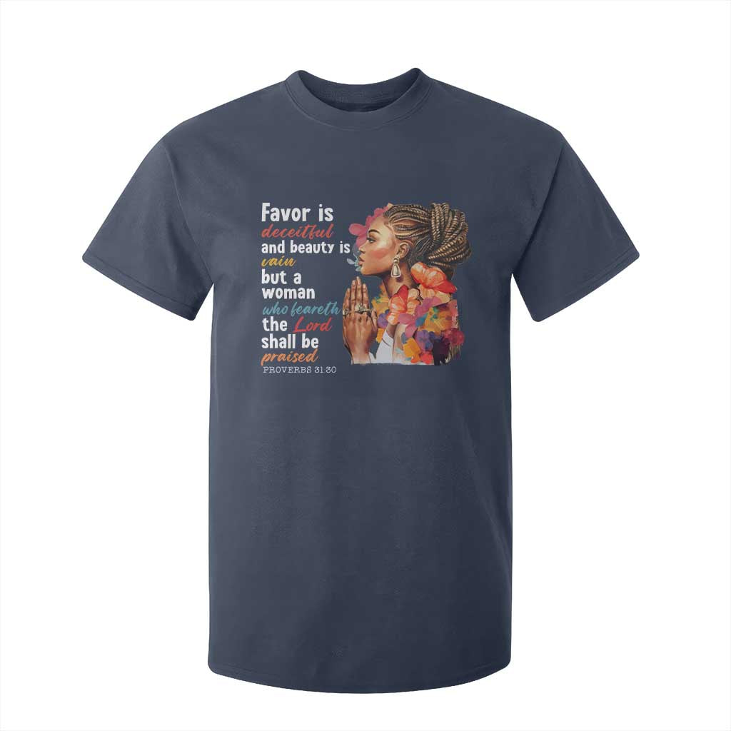 Christian African American T Shirt For Kid Favor Is Deceitful And Beauty Is Vain