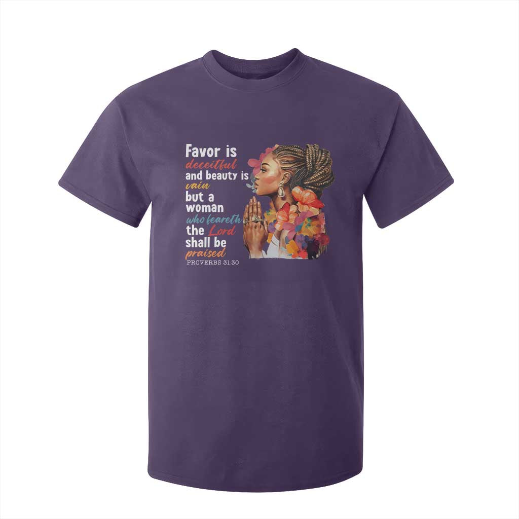 Christian African American T Shirt For Kid Favor Is Deceitful And Beauty Is Vain