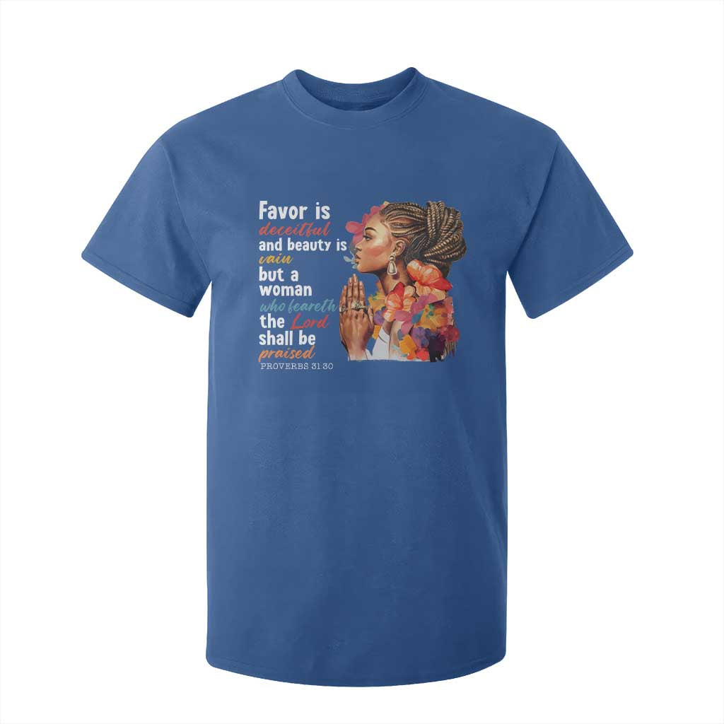 Christian African American T Shirt For Kid Favor Is Deceitful And Beauty Is Vain
