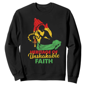 Christian African American Sweatshirt Heritage Of Unshakable Faith Black History Month