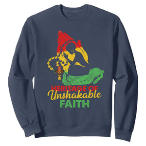 Christian African American Sweatshirt Heritage Of Unshakable Faith Black History Month