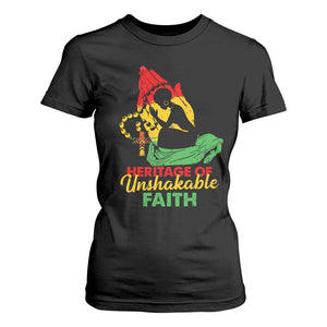Christian African American T Shirt For Women Heritage Of Unshakable Faith Black History Month