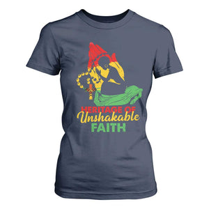 Christian African American T Shirt For Women Heritage Of Unshakable Faith Black History Month