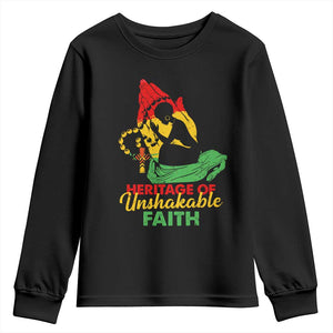 Christian African American Youth Sweatshirt Heritage Of Unshakable Faith Black History Month