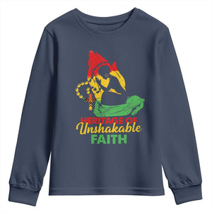Christian African American Youth Sweatshirt Heritage Of Unshakable Faith Black History Month