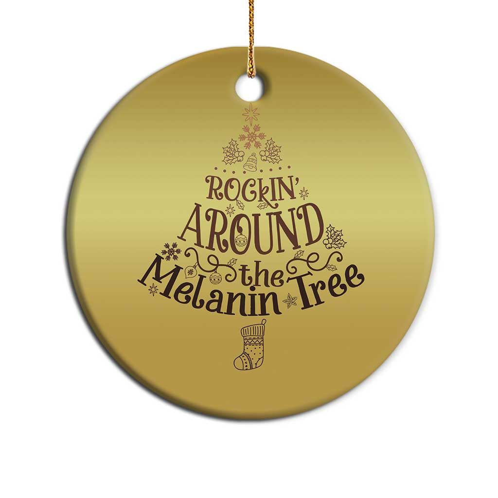 Xmas African American Christmas Ornament Rockin' Around The Melanin Xmas Tree