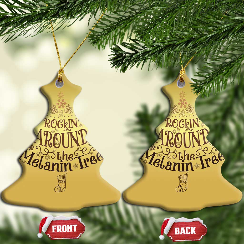 Xmas African American Christmas Ornament Rockin' Around The Melanin Xmas Tree