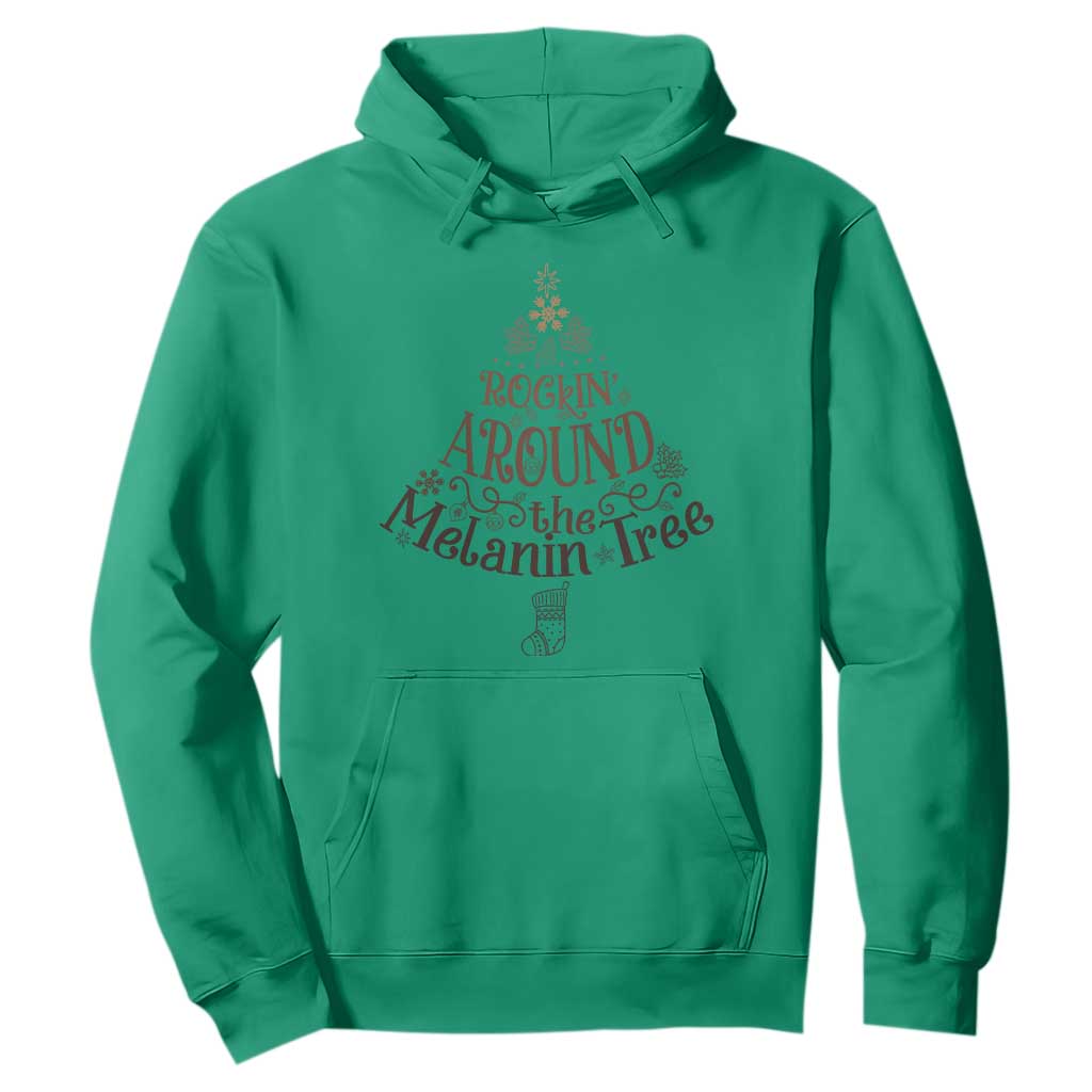 African American Christmas Hoodie Rockin' Around The Melanin Xmas Tree