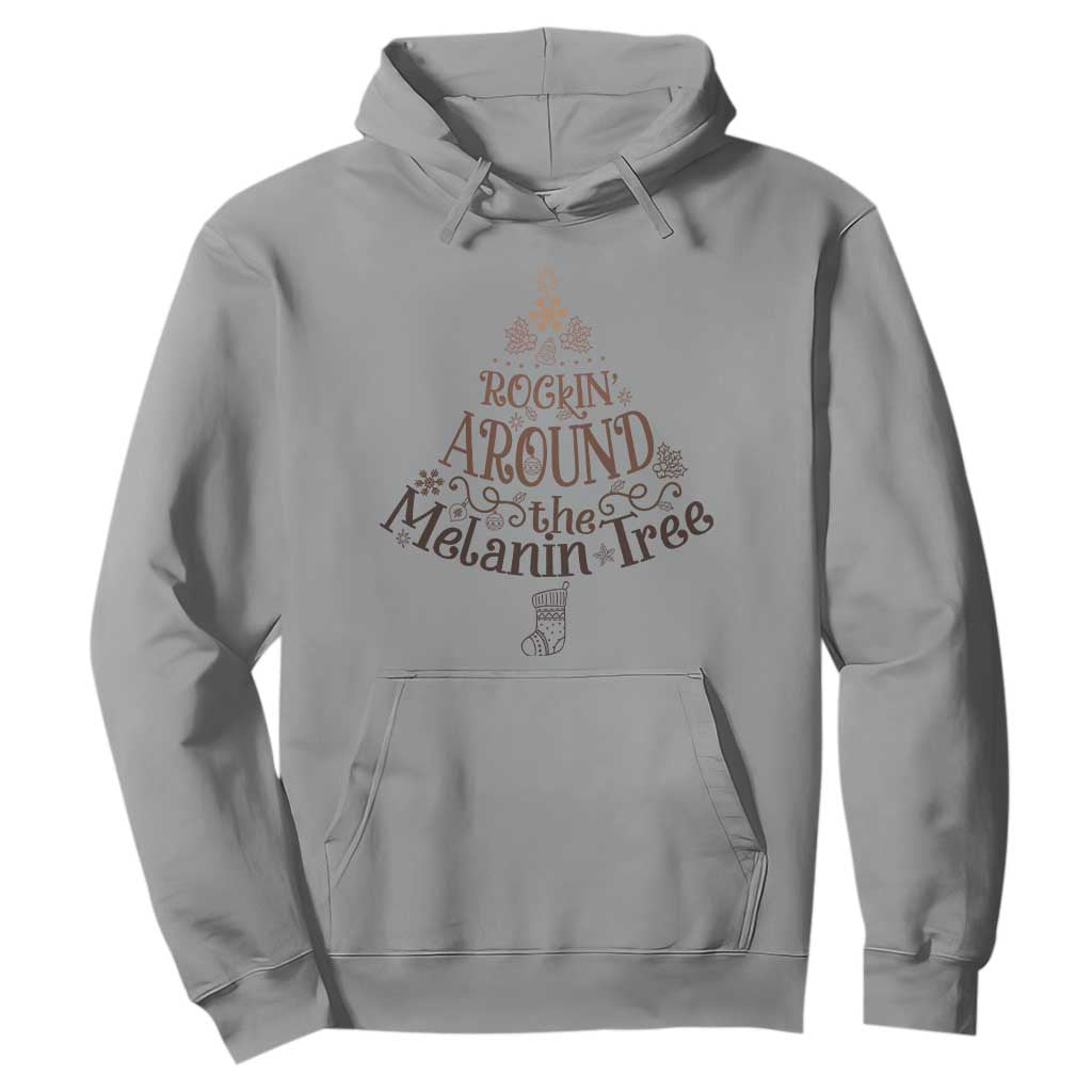 African American Christmas Hoodie Rockin' Around The Melanin Xmas Tree