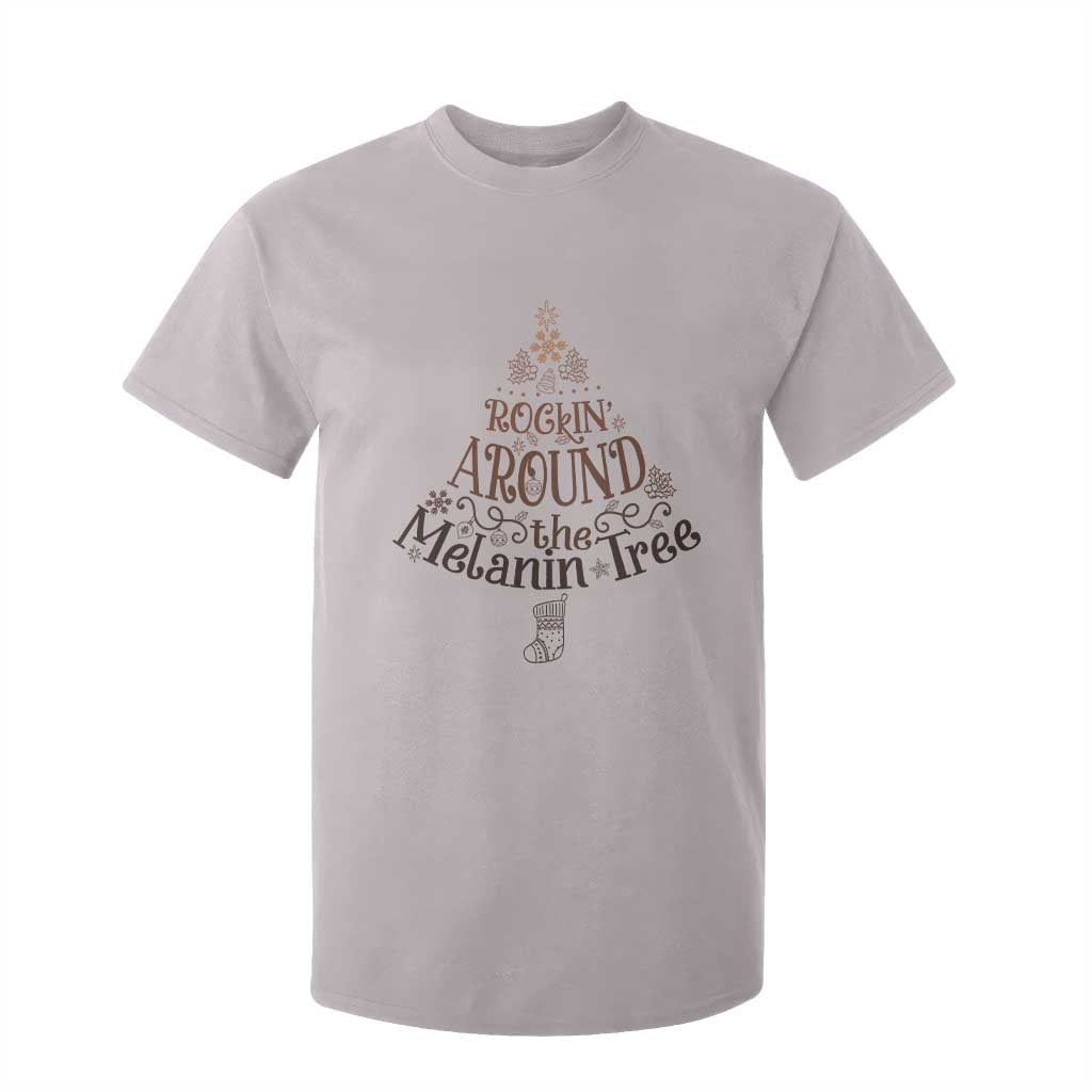 African American Christmas T Shirt For Kid Rockin' Around The Melanin Xmas Tree