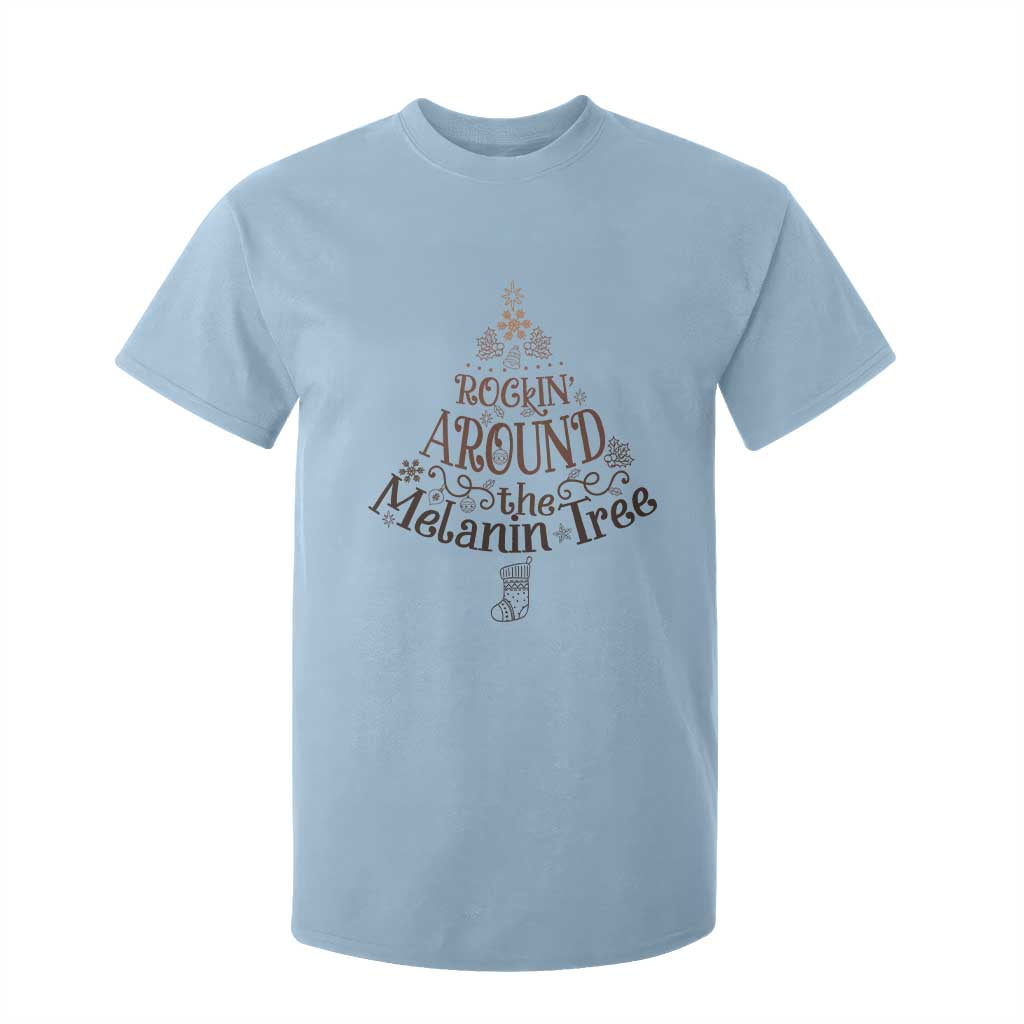 African American Christmas T Shirt For Kid Rockin' Around The Melanin Xmas Tree