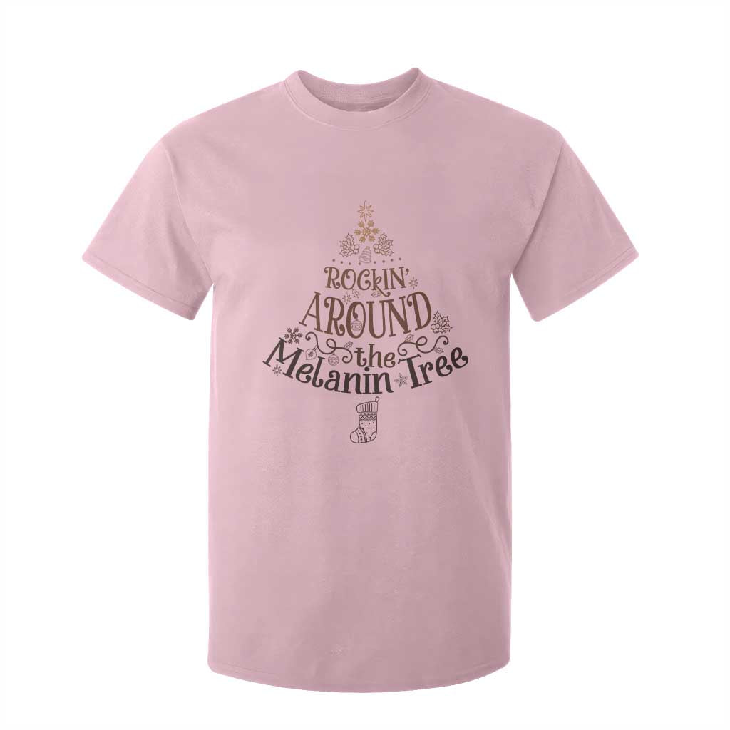 African American Christmas T Shirt For Kid Rockin' Around The Melanin Xmas Tree