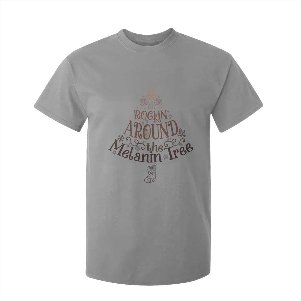 African American Christmas T Shirt For Kid Rockin' Around The Melanin Xmas Tree