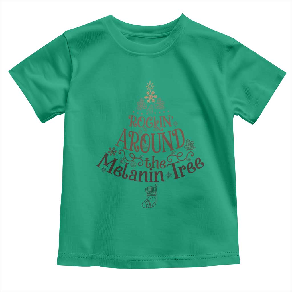African American Christmas Toddler T Shirt Rockin' Around The Melanin Xmas Tree