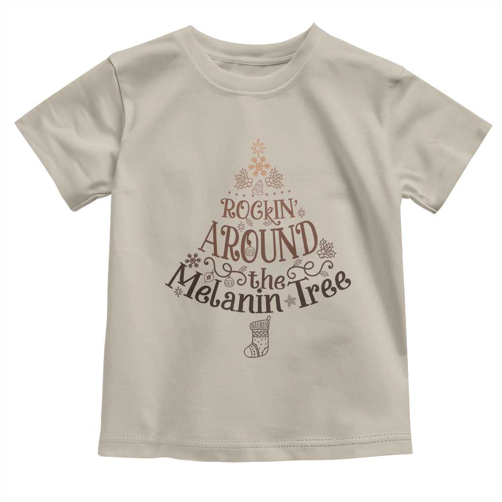 African American Christmas Toddler T Shirt Rockin' Around The Melanin Xmas Tree