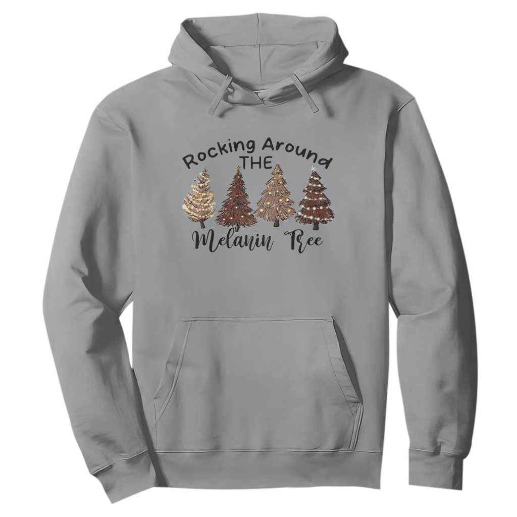 African American Christmas Hoodie Rocking Around The Melanin Xmas Tree
