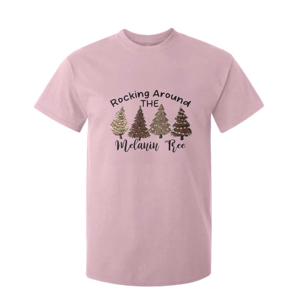 African American Christmas T Shirt For Kid Rocking Around The Melanin Xmas Tree