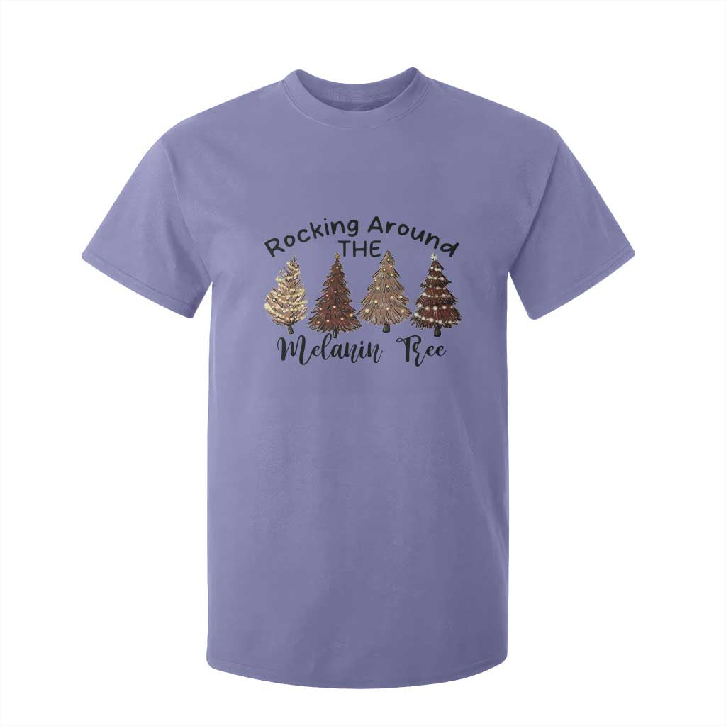 African American Christmas T Shirt For Kid Rocking Around The Melanin Xmas Tree