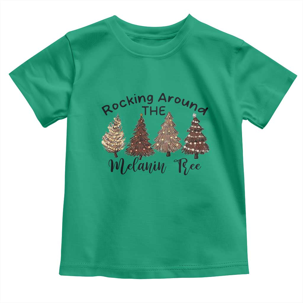 African American Christmas Toddler T Shirt Rocking Around The Melanin Xmas Tree