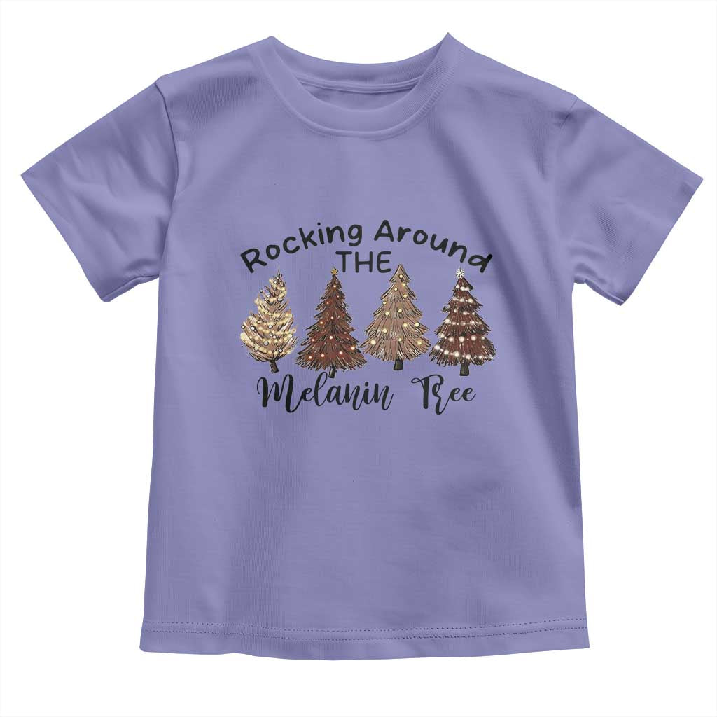 African American Christmas Toddler T Shirt Rocking Around The Melanin Xmas Tree