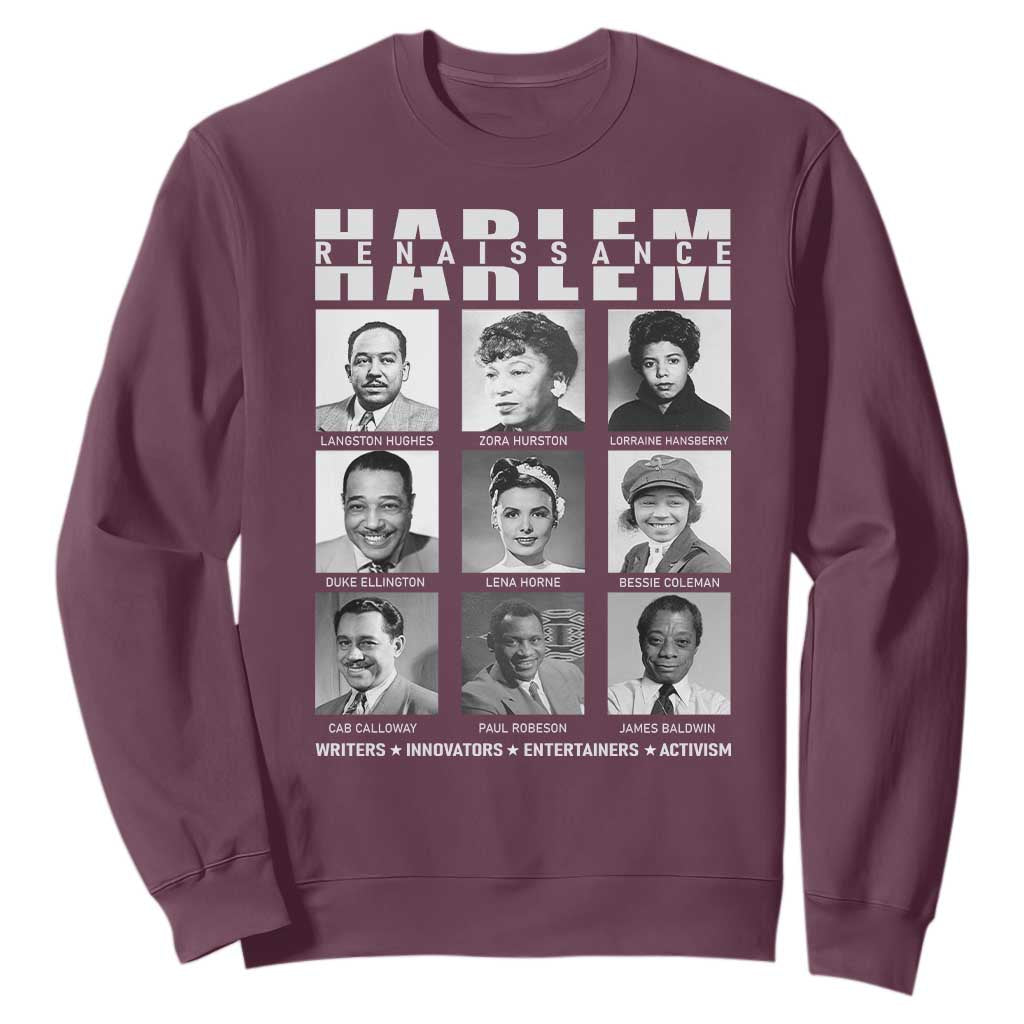 Harlem Renaissance Sweatshirt Black Writers Innovators Entertainers Activism Black History Month