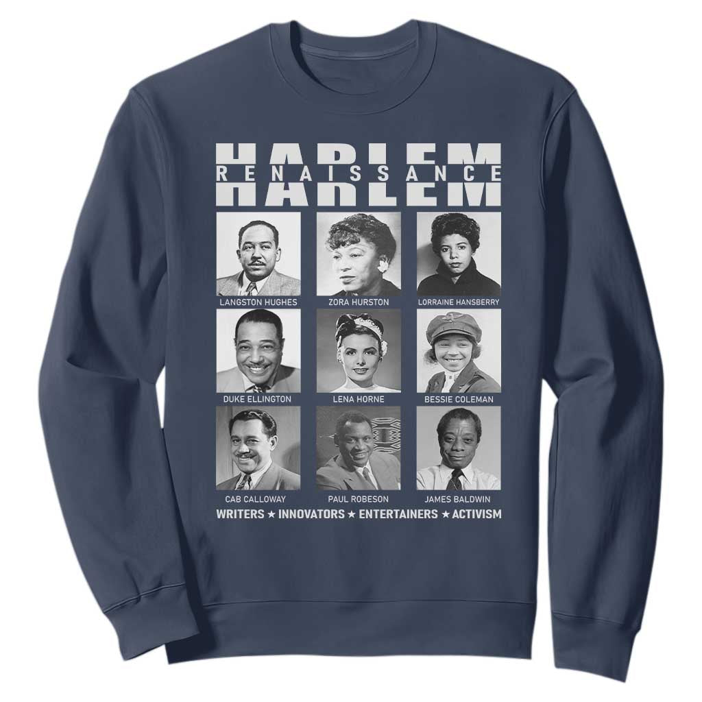 Harlem Renaissance Sweatshirt Black Writers Innovators Entertainers Activism Black History Month