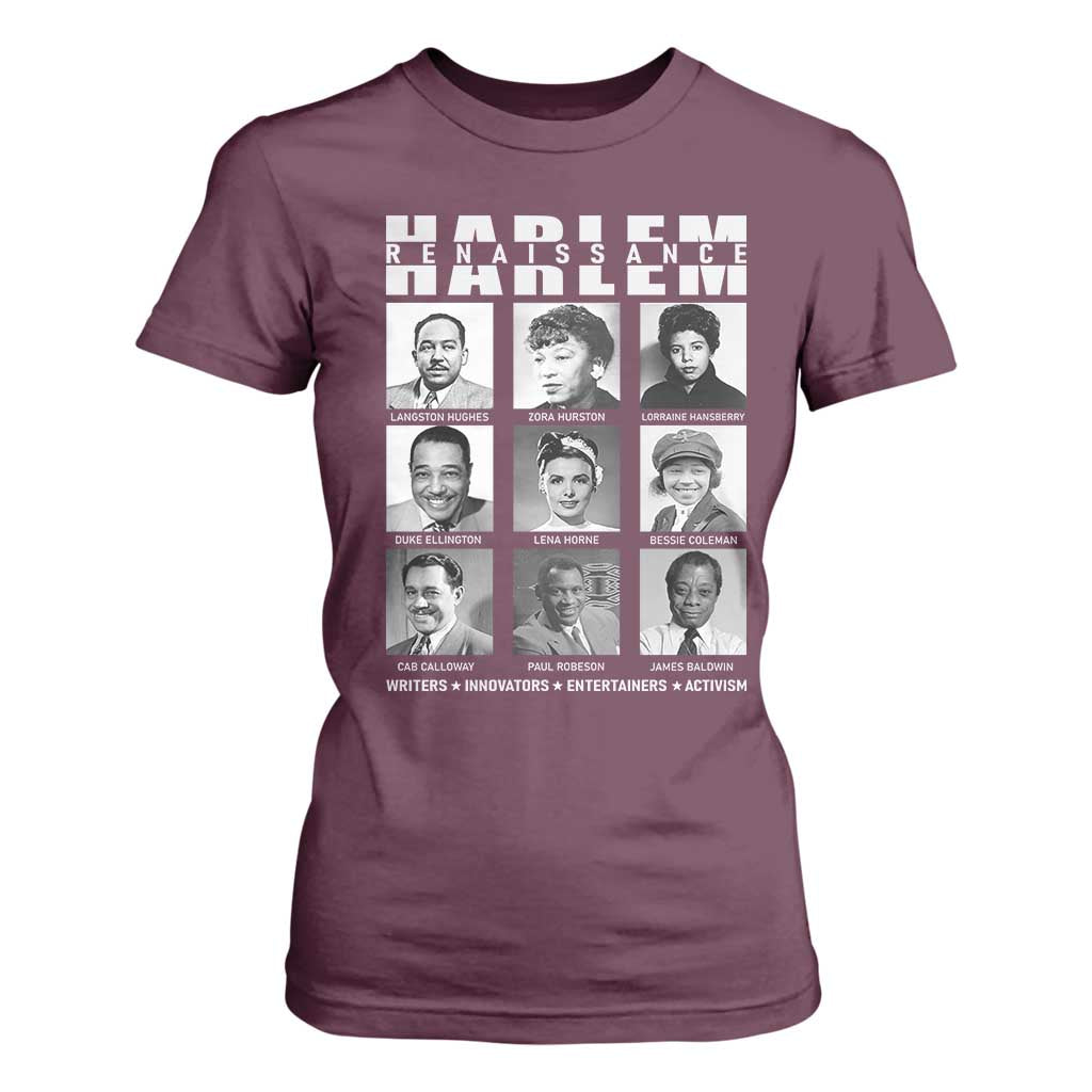 Harlem Renaissance T Shirt For Women Black Writers Innovators Entertainers Activism Black History Month