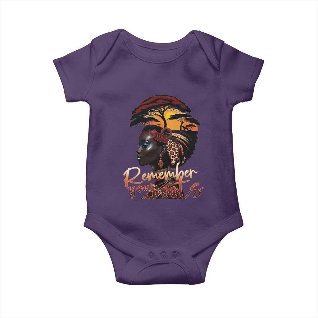 Black History Month Baby Onesie Remember Your Roots African Safari Afro Woman