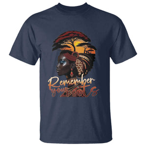 Black History Month T Shirt Remember Your Roots African Safari Afro Woman
